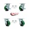 Service Caster 4 Inch Green Poly on Steel Caster Set with Roller Bearings 4 Swivel Lock 2 Brake SCC-30CS420-PUR-GB-TLB-BSL-2-BSL-2 - alternate 1